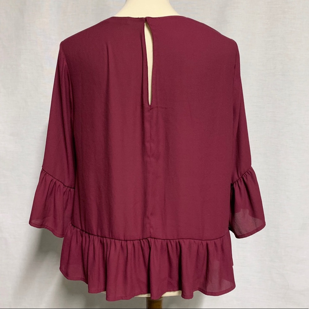 {Lush} Ruffle Blouse - Picture 2 of 7